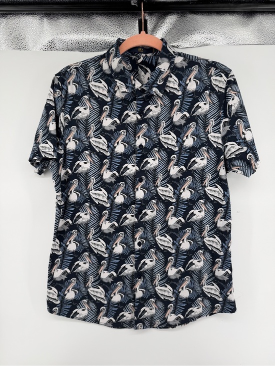 HLA Other - CoastalResortNautical Whimsical VacationDad HLA Pelican S/S B/F Shirt SzM/L